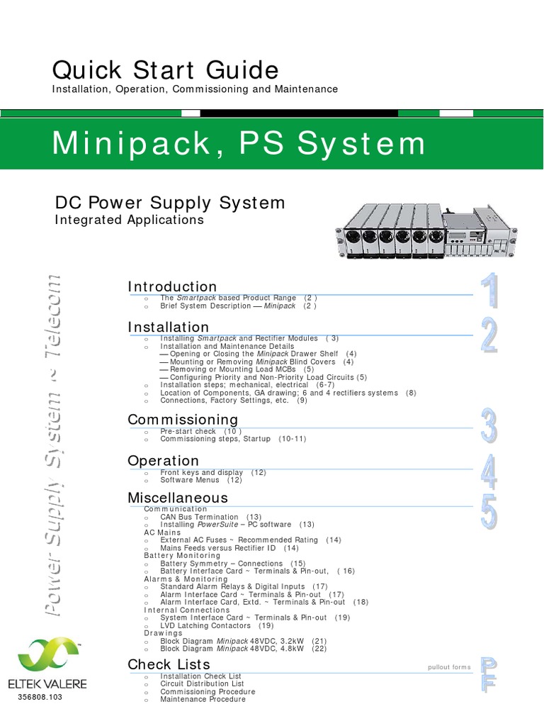 Minipack, PS System: Quick Start Guide | PDF | Direct Current | Power ...