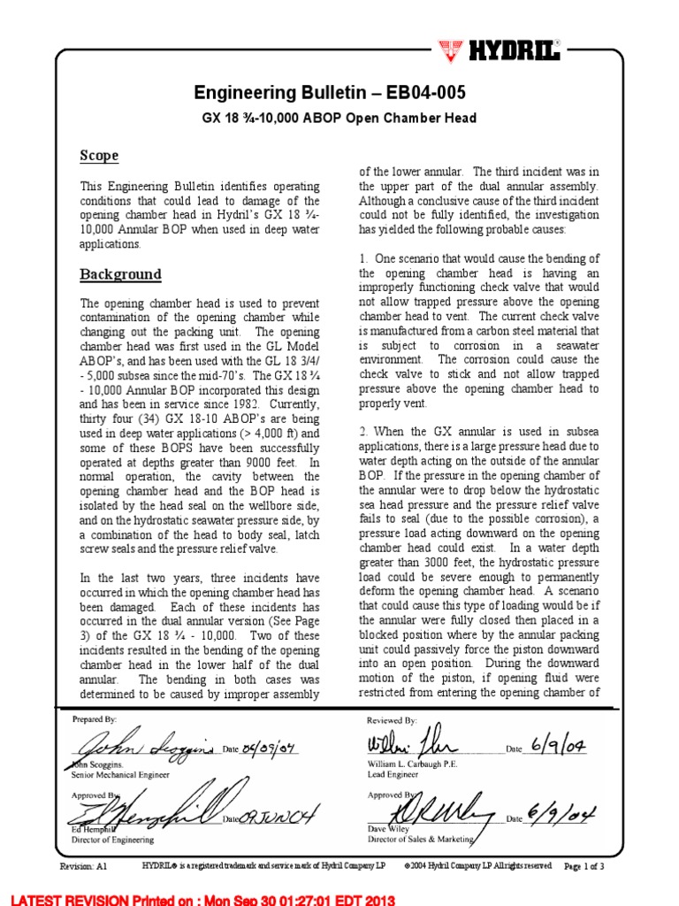 Engineering Bulletin - EB04-005: Scope | PDF | Valve | Pressure