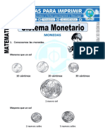 Ficha de El Sistema Monetario para Primero de Primaria