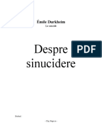 Recenzie - Despre Sinucidere de Emile Durkheim