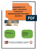 Assignment of Security Anaysis & Portfolio Maanagement On Bank Deposits Assignment of Security Anaysis & Portfolio Maanagement On Bank Deposits