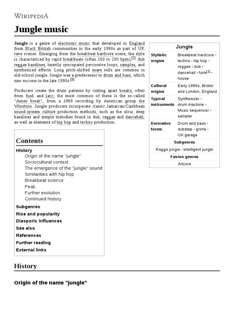 Jungle Music Jungle Is A Genre of Electronic Music That Developed in