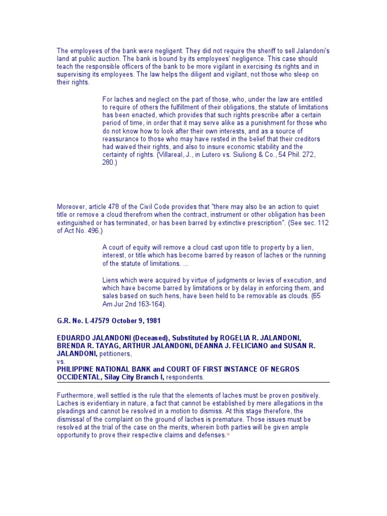 Research MR Pandan Island PDF Laches (Equity) Civil Law