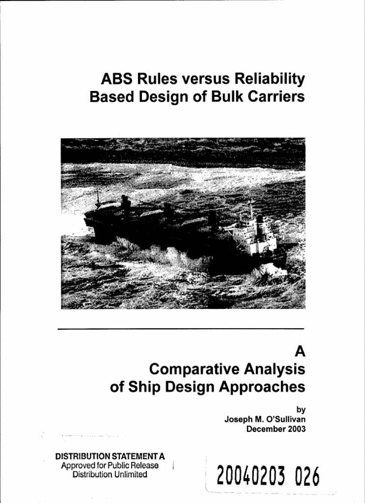ABS vs. LRFD Design for Bulk Carriers | PDF | Bending | Reliability ...