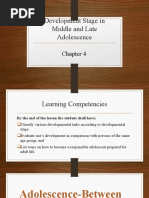 Chapter 4 Development Stages in Middle and Late Adolescence