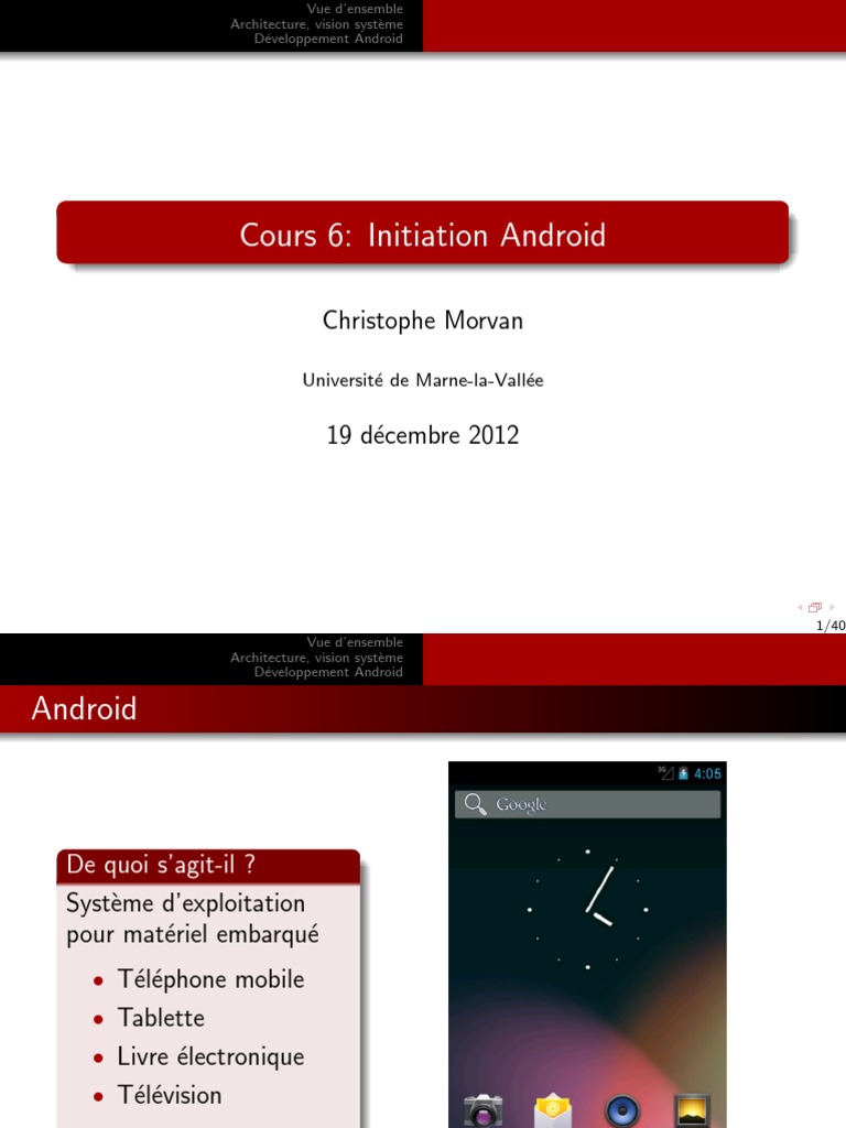 Cours d'initiation à Android PDF | PDF | Android (Système d ...