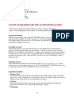 Master of Architecture Application Instructions