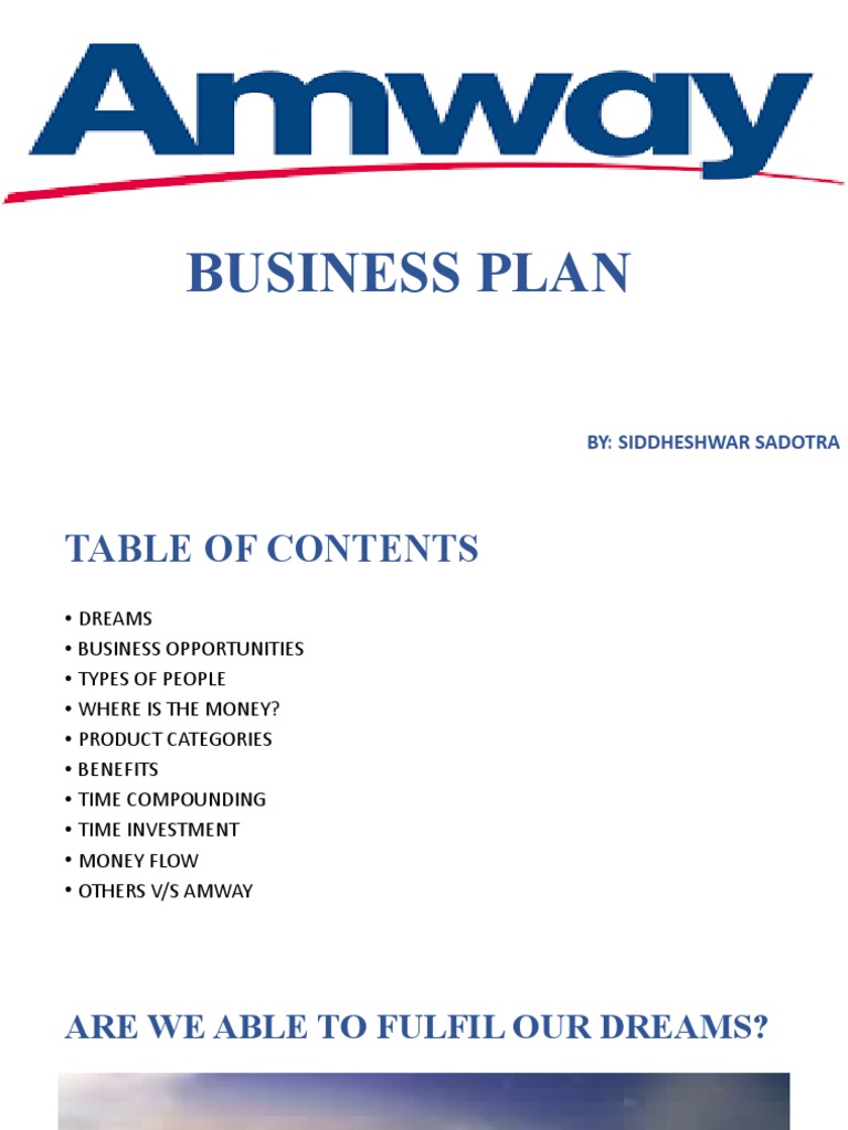 amway business plan pdf download