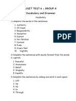 Unit Test 6 Group A Vocabulary and Grammar