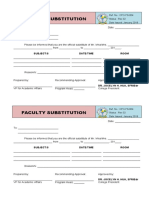 Faculty Substitution: Ref. No.: CPO-FS-004 Status: Rev.02 Date Issued: January 2019