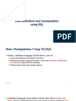 Data Definition and Manipulation Using SQL