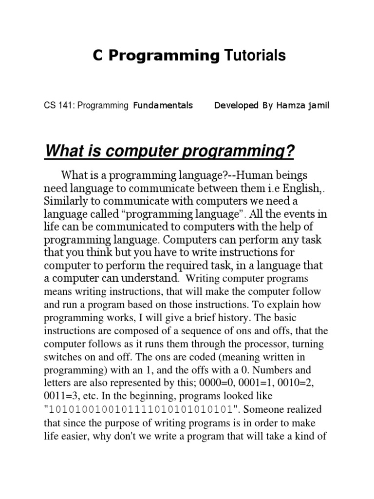 What Is Computer Programming | PDF | Source Code | Computer Programming