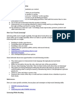 Ten Steps To Effective Listening: Taking Notes Analyzing and Synthesizing What Is Read Figurative Language