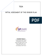 Initial Assessment of The Vendor Plan: Academic Group 3