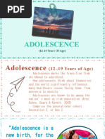 Adolescence: (12-19 Years of Age)