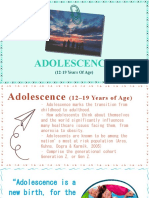Adolescence: (12-19 Years of Age)