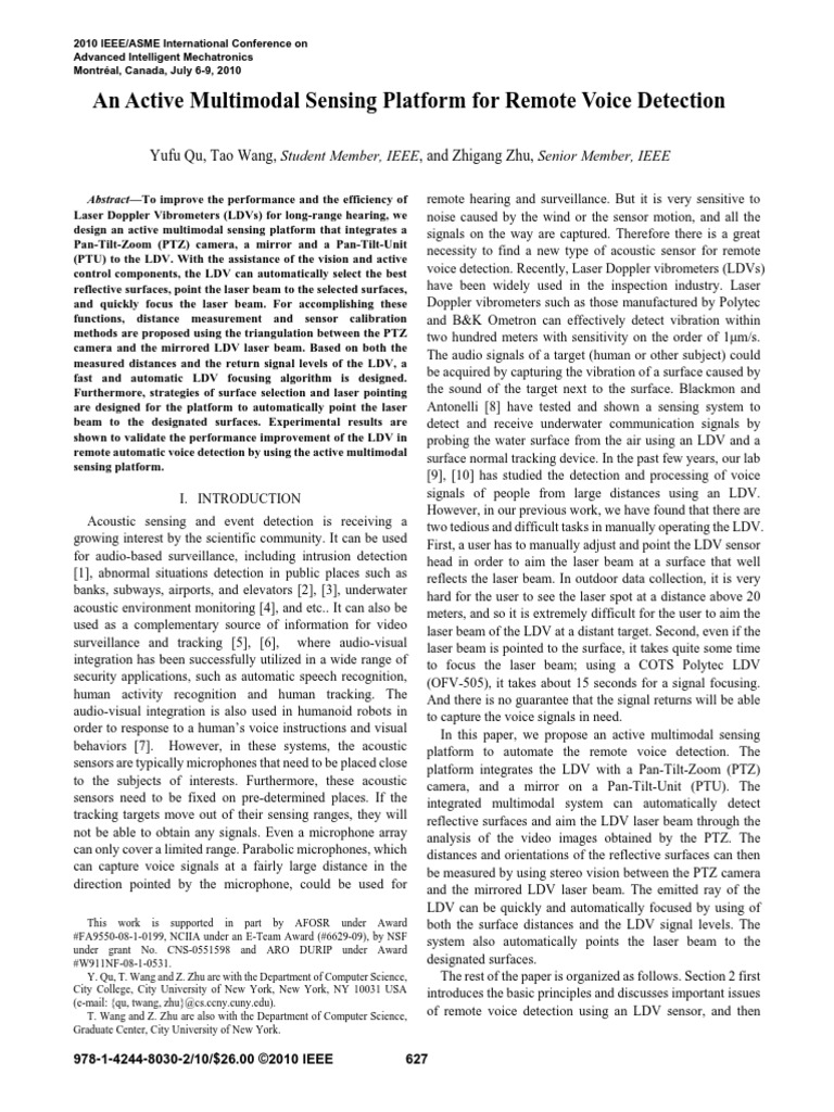 An Active Multimodal Sensing Platform For Remote Voice Detection | PDF ...