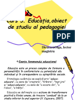 Educatia - Obiect de Studiu Al Pedagogiei 2019