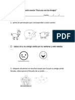 Comprensión Cuento para Eso Son Los Amigos