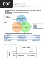 Notes on Entrepreneurship