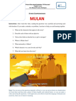 Mulan: Instructions: After Watch The Video, Reading The Questions Very Carefully and Answering Each