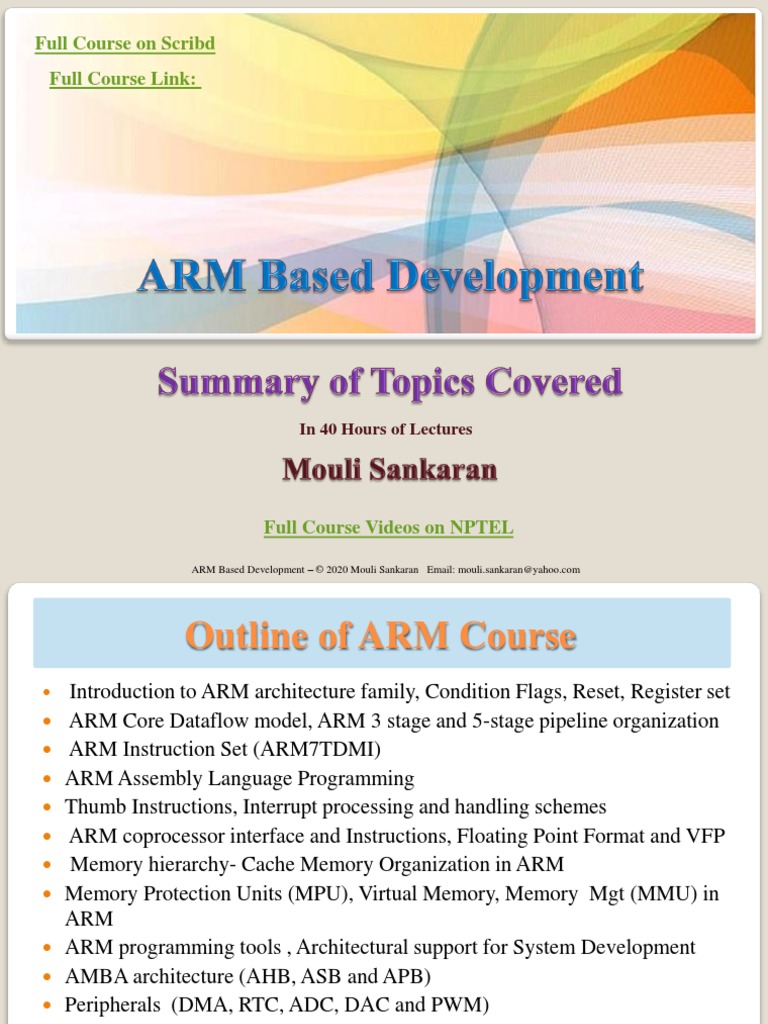 ARM Based Development Course Summary-MouliSankaran | PDF | Arm ...