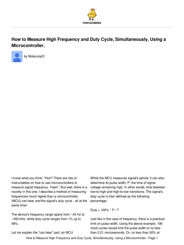 How To Measure High Frequency and Duty Cycle Simul PDF