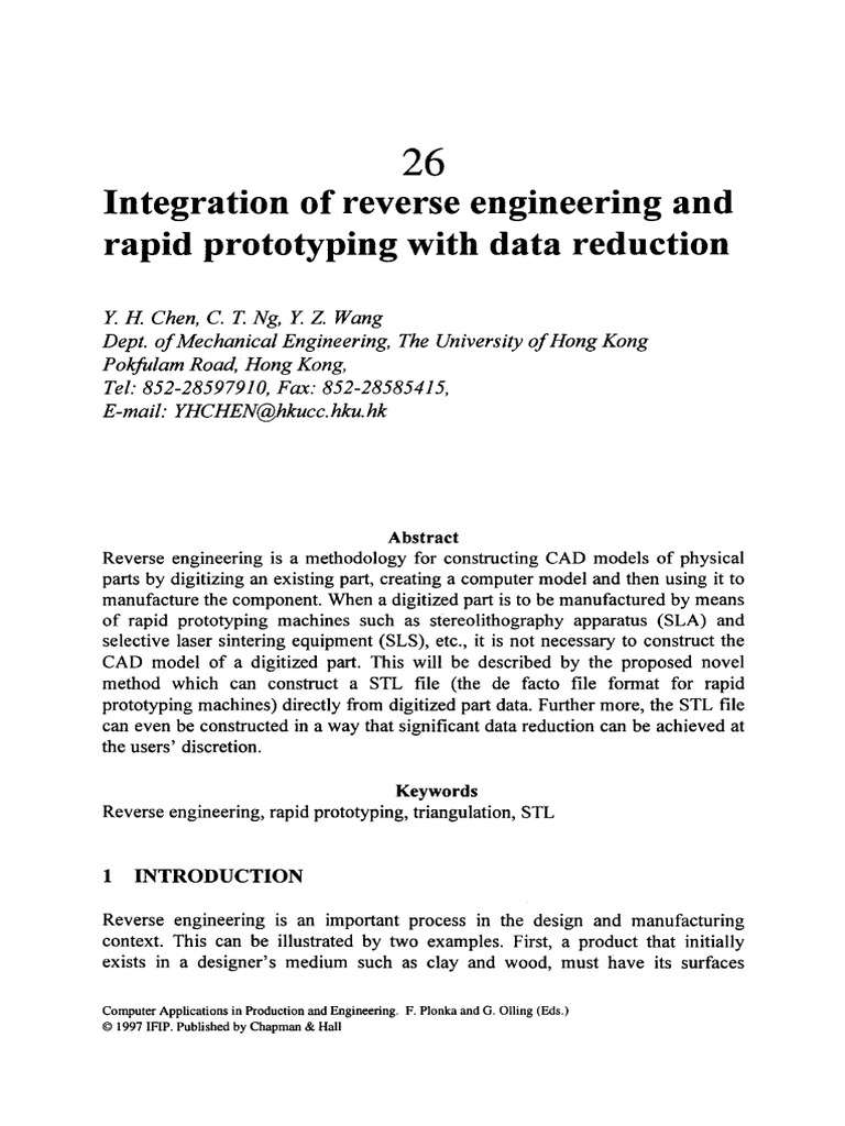 Integration of Reverse Engineering and Rapid Prototyping With Data ...