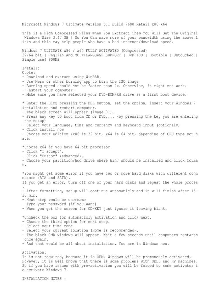 Windows 7 ultimate build 7600 isolate