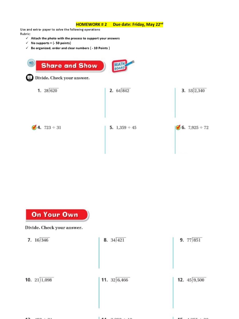 Homework #2 Instructions and Rubric | PDF