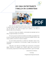 Actividades para Entretenerte Con Tu Familia en Cuarentena