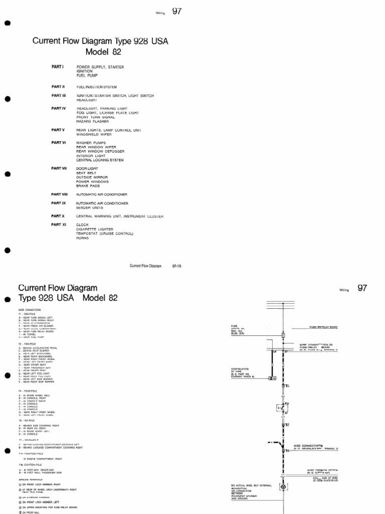Porsche 928 1982 Current Flow Diagram | PDF | Rear Wheel Drive Vehicles