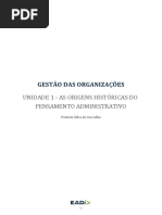 Unidade 1 - Gestão das Organizações