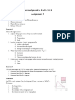 Thermodynamics Assignment 2nd Law Entropy