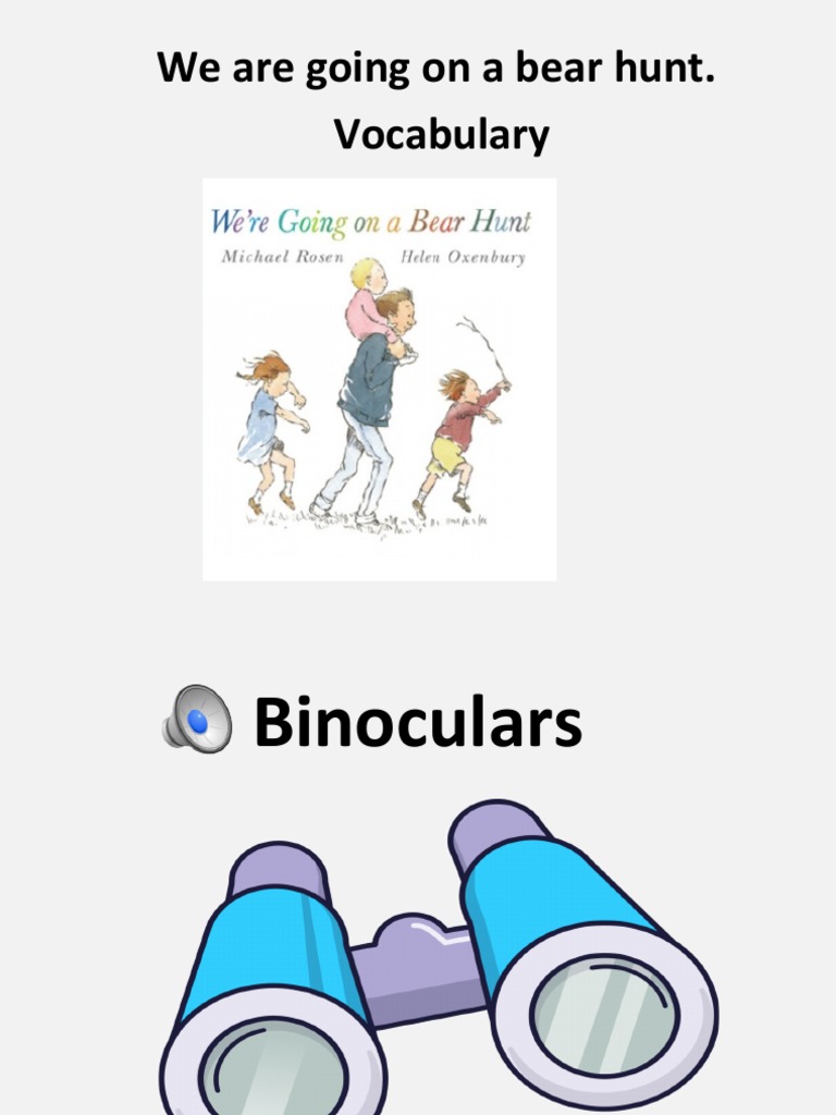 English "We Are Going On A Bear Hunt Vocabulary" PDF