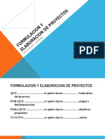 Formulacion y Elaboracion de Proyectos