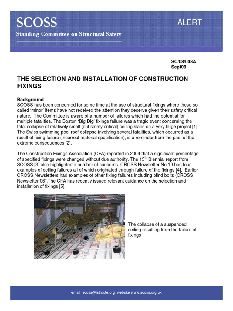 The Selection and Installation of Construction Fixings Ensuring Safety