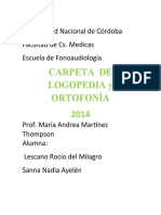 Trabajo Logopedia y Ortofonia