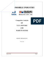 A Project Report On Competitor Analysis of - Tata - Motors