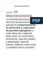 Significado de Macroeconomía