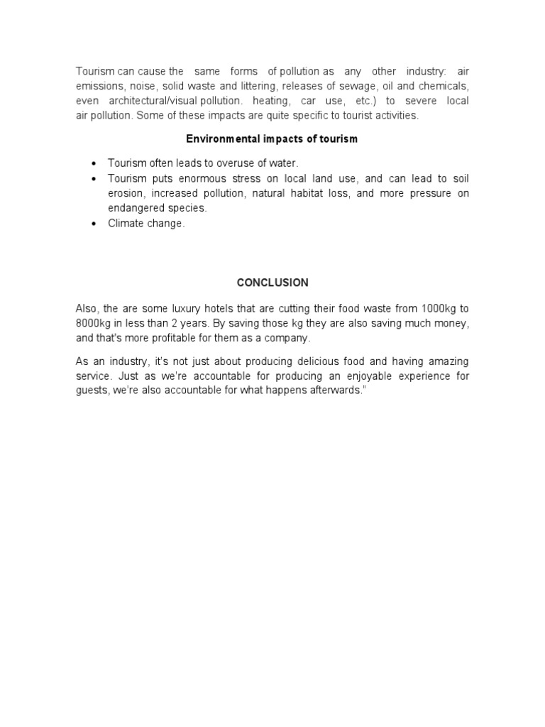 Environmental Impacts of Tourism | PDF | Business