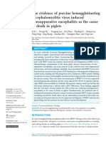 The Evidence of Porcine Hemagglutinating Encephalomyelitis Virus Induced Nonsuppurative Encephalitis As The Cause of Death in Piglets