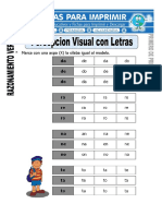 Ficha de Percepción Visual Con Letras para Primero de Primaria