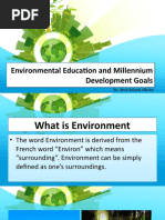 Environmental Education and Millennium Development Goals Environmental Education and Millennium Development Goals