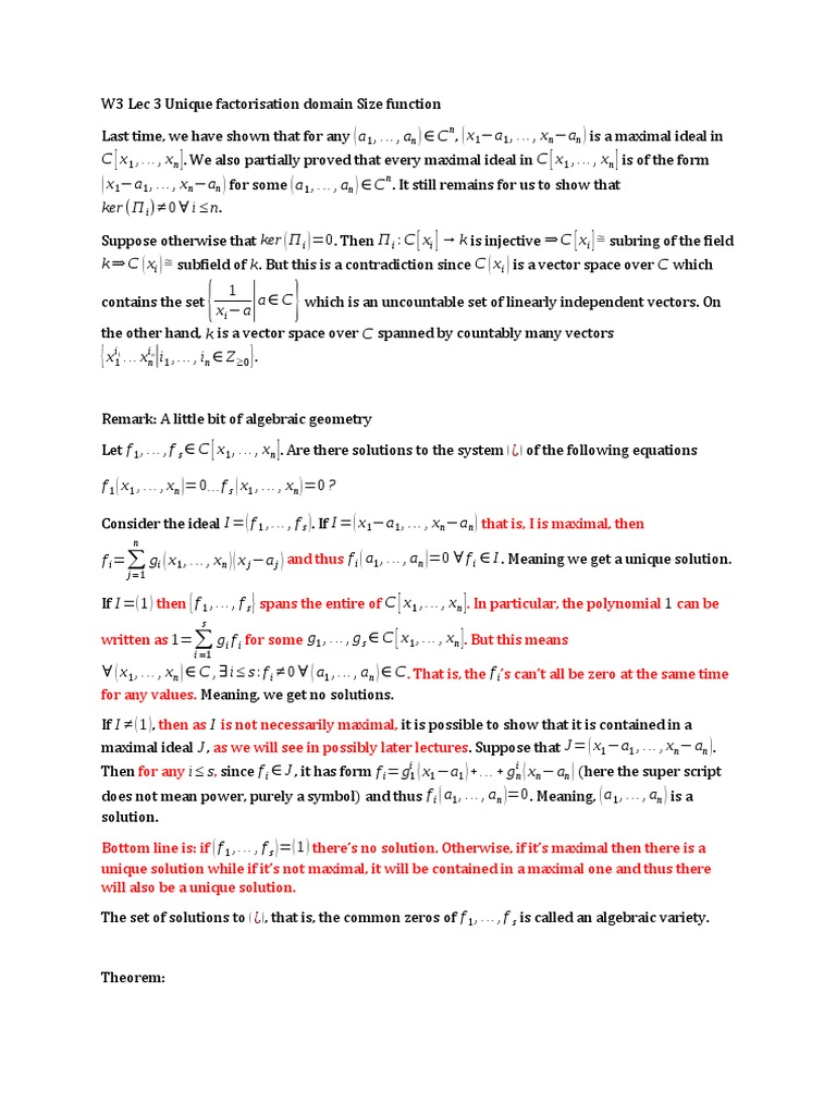 W3 Lec 3 Unique Factorisation Domain Size Function Factorization Abstract Algebra