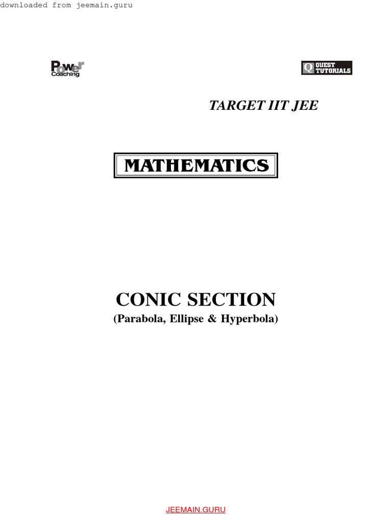 Mathematics: Conic Section | PDF | Ellipse | Perpendicular