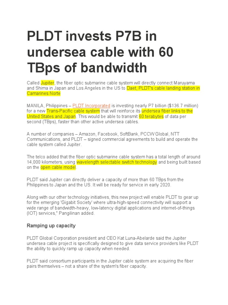 Submarine Cables PDF Equipment