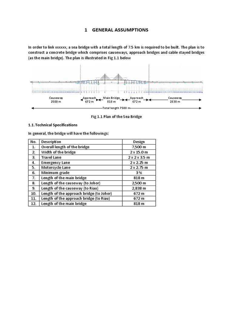 1 General Assumptions: 1.1.technical Specifications | PDF