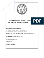 2019-1 Literatura Argentina Ii - Programa PDF