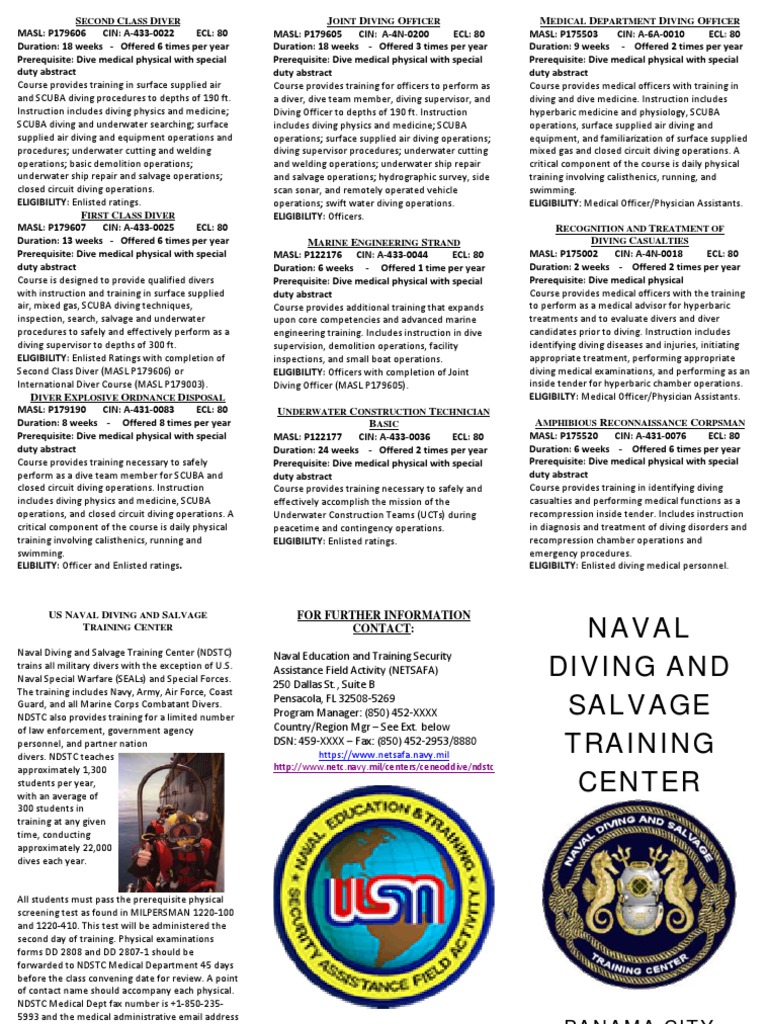 33 Naval Diving and Salvage Training Center (NDSTC) TriFold PDF PDF